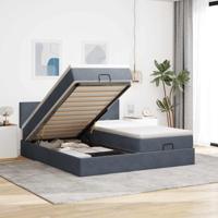 Ottoman bed met matrassen 200x200cm fluweel donkergrijs