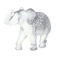 Olifant woondecoratie dieren beeldje wit 24 x 17 x 7 cm Olifant woondecoratie dieren beeldje wit 24 x 17 x 7 cm