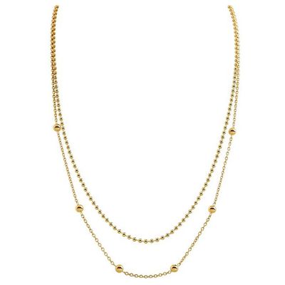 Boccia 08066-02 Ketting Balletjes titanium goudkleurig 46-50 cm