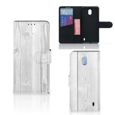 Nokia 1 Plus | Book Style Case | White Wood