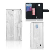 Nokia 1 Plus | Book Style Case | White Wood