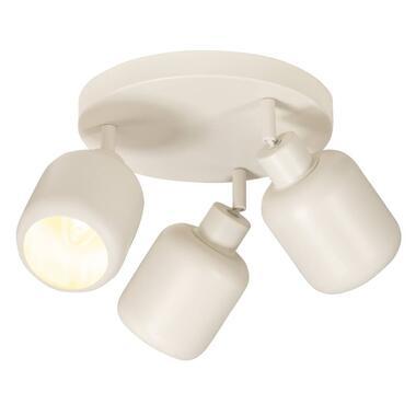 3-spot Mosi E14 - beige metaal - 11x24x28 cm - Leen Bakker