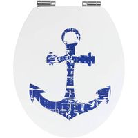 Wenko Wc-bril Anker 37,5 X 44 Cm Mdf Blauw/wit - thumbnail