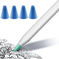4 STKS antislip Mute slijtvaste NIB cover voor Apple pencil 1/2 (donkerblauw) 4 STKS antislip Mute slijtvaste NIB cover voor Apple pencil 1/2 (donkerblauw)