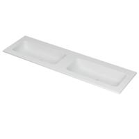 INK Aspekt Wastafel Porselein Dubbel Zonder Kraangaten - 1600x450x15 mm - Mat Wit
