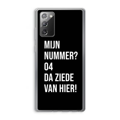 Da ziede van hier - Zwart: Samsung Galaxy Note 20 / Note 20 5G Transparant Hoesje