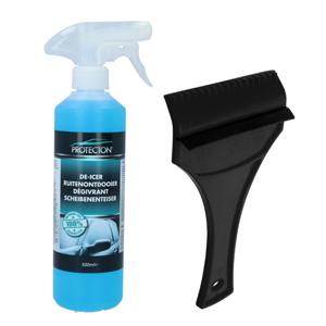 Ijskrabber met antivries spray voor auto - 500 ml - incl. trekker - ruitenontdooier