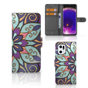 OPPO Find X5 Pro Hoesje Purple Flower