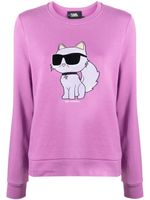 Karl Lagerfeld sweat à motif Ikonik 2.0 brodé - Violet