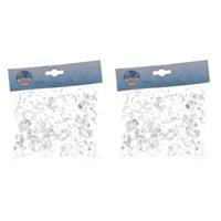 Decoris ijsblokjes - 2x - transparant - kunststof - 3 cm - 200 gram - decoratie - winter themafeest