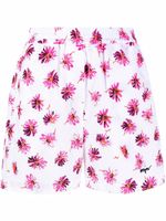 MSGM short en coton à fleurs - Blanc - thumbnail