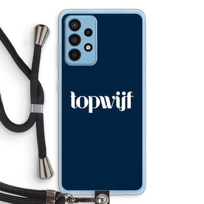 Topwijf Navy: Samsung Galaxy A52 Transparant Hoesje met koord