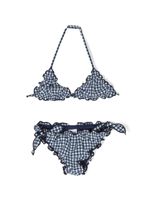 MC2 Saint Barth Kids bikini volanté à imprimé graphique - Bleu