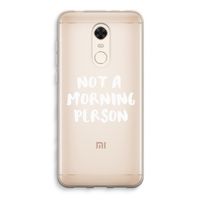 Morning person: Xiaomi Redmi 5 Transparant Hoesje Morning person: Xiaomi Redmi 5 Transparant Hoesje
