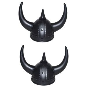 4x stuks zwarte viking verkleed helmen volwassenen