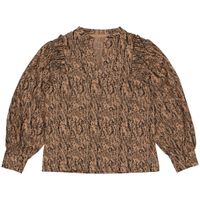 LEVV Meisjes blouse - Filou - AOP vlokken bruin - thumbnail