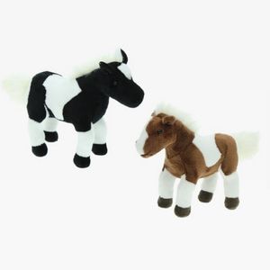 2x Pluche paarden knuffels 26 cm speelgoed set   -