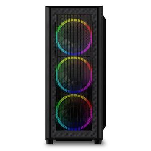 Sharkoon RGB Wave tower behuizing 2x USB-A | 1x USB-C | RGB | Tempered Glass