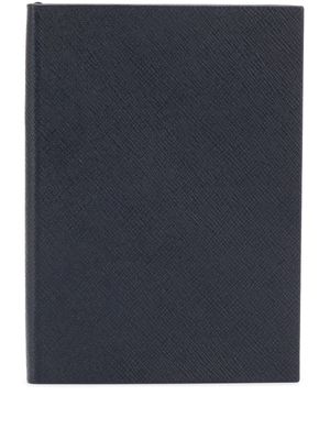Smythson carnet embossé à logo - Bleu