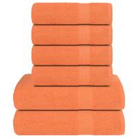 VidaXL 6-delige handdoekenset 360 g/m² 100% katoen oranje
