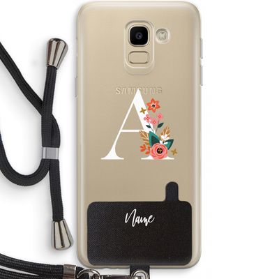 Pink Bouquet: Samsung Galaxy J6 (2018) Transparant Hoesje met koord