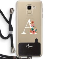Pink Bouquet: Samsung Galaxy J6 (2018) Transparant Hoesje met koord