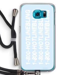 Hotline bling blue: Samsung Galaxy S6 Transparant Hoesje met koord