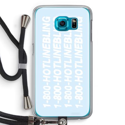Hotline bling blue: Samsung Galaxy S6 Transparant Hoesje met koord