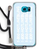 Hotline bling blue: Samsung Galaxy S6 Transparant Hoesje met koord