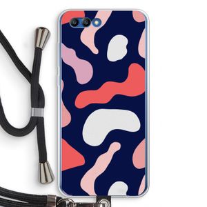 Memphis Shapes Pink: Honor 10 Transparant Hoesje met koord