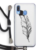 Pluim: Samsung Galaxy A40 Transparant Hoesje met koord