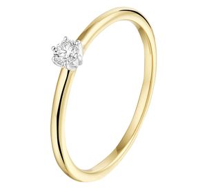 TFT Ring Diamant 0.10ct H SI Bicolor Goud