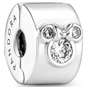 Pandora Disney 790111C01 Bedel Clip-Stopper Mickey and Minnie zilver-zirconia