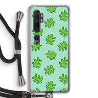 Groene blaadjes: Xiaomi Mi Note 10 Transparant Hoesje met koord