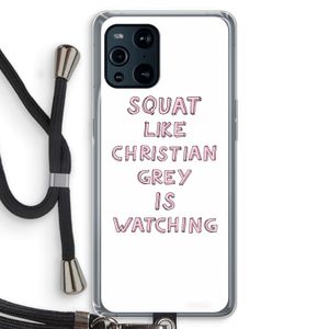 Christian Grey: Oppo Find X3 Transparant Hoesje met koord