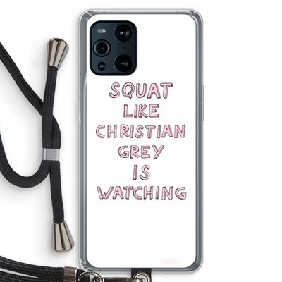 Christian Grey: Oppo Find X3 Transparant Hoesje met koord