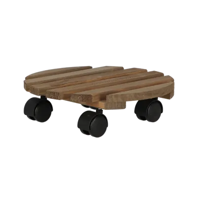 Plantentrolley ro l29b29h8cm bruin Plantentrolley ro l29b29h8cm bruin