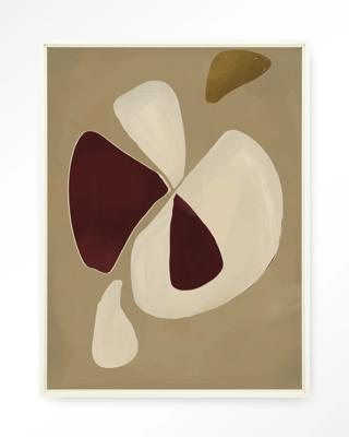 Urban Cotton Wandkleed 'Elegant' 110 x 145cm in Floating Frame - off white
