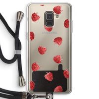 Framboosjes: Samsung Galaxy A8 (2018) Transparant Hoesje met koord