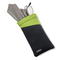 Carson neoprene brillenhoesje met microvezeldoekje - grijs/groen Carson neoprene brillenhoesje met microvezeldoekje - grijs/groen