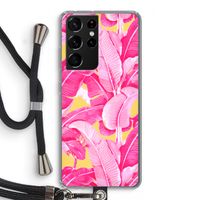 Pink Banana: Samsung Galaxy S21 Ultra Transparant Hoesje met koord