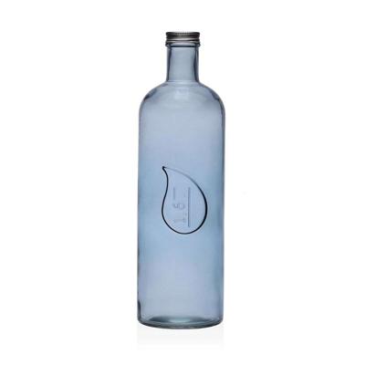 Waterfles Versa Blauw Glas Aluminium 1,6 L 9,8 x 32,5 x 9,8 cm