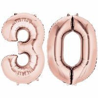 30 jaar versiering cijfer ballon rose goud