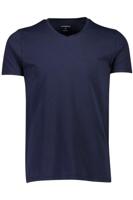 Lindbergh Slim Fit T-Shirt V-hals blauw, Effen - thumbnail