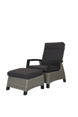 Qopps Orlon lounge tuinstoel met voetenbank Orlon