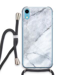 Witte marmer: iPhone XR Transparant Hoesje met koord