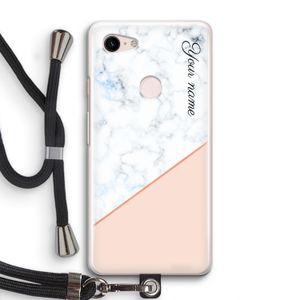 Marmer in stijl: Pixel 3 Transparant Hoesje met koord