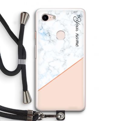 Marmer in stijl: Pixel 3 Transparant Hoesje met koord