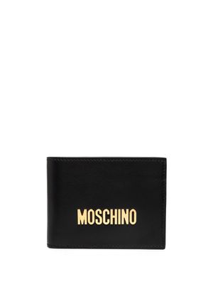 Moschino portefeuille en cuir à plaque logo - Noir