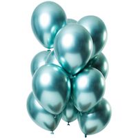 Chrome ballonnen Spiegeleffect Groen Premium 33cm - 12st - thumbnail